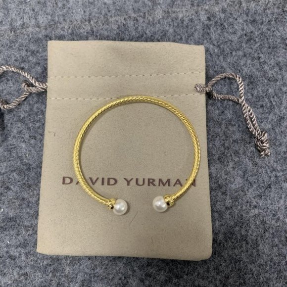 David Yurman  3mm Pearl Cable Classic Bangle - Picture 2 of 6